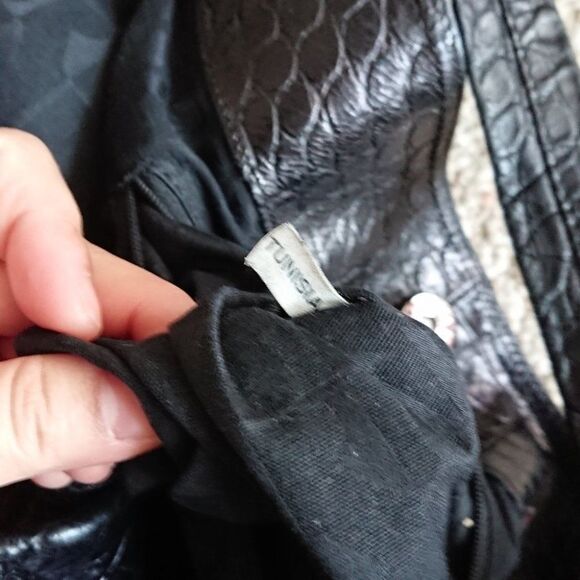 Furla croc Embossed Genuine Leather Purse in black - Picture 12 of 13